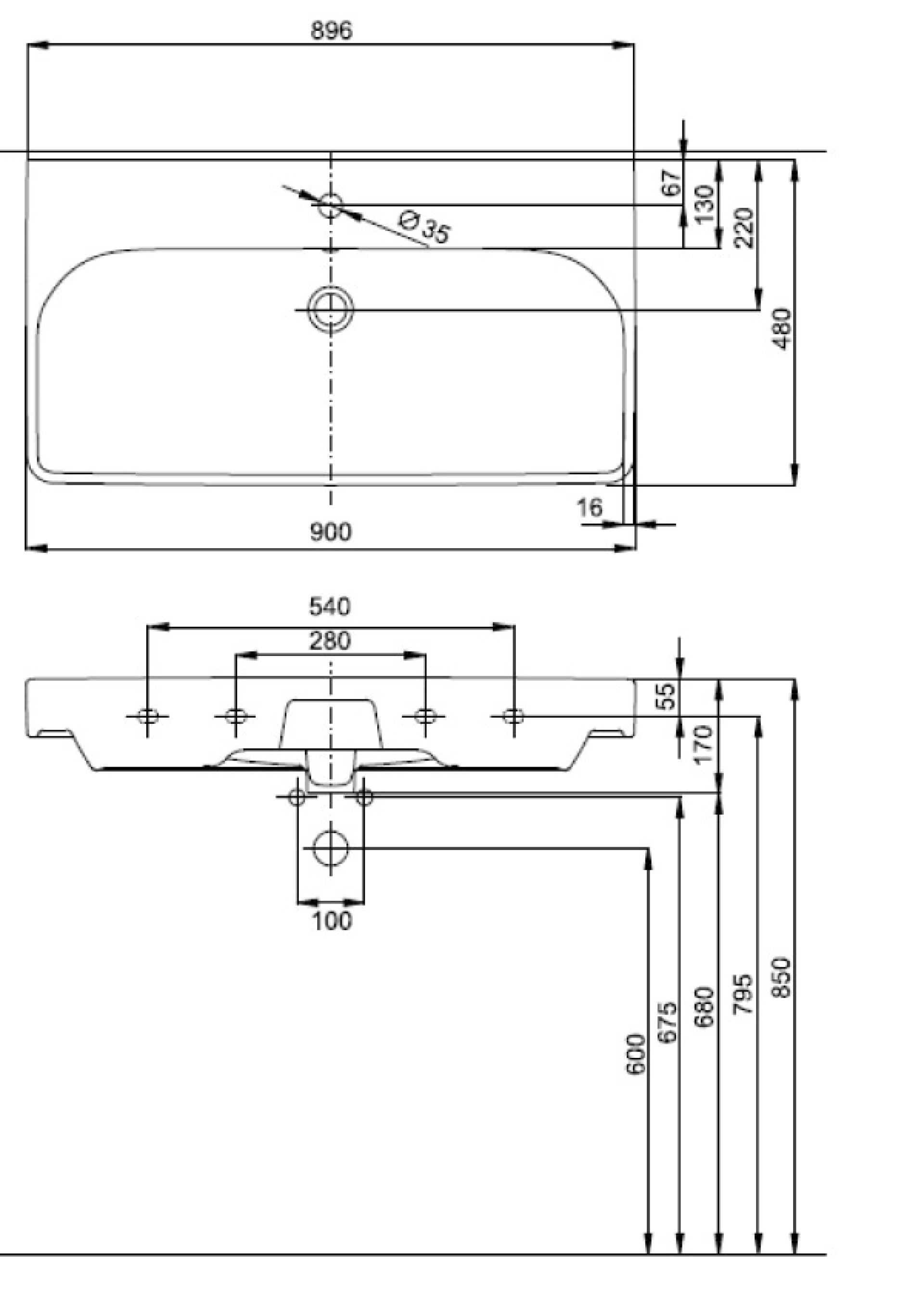 Раковина 90 см IFO Grandy RP211900100 - фото Geberit (Геберит) Shop