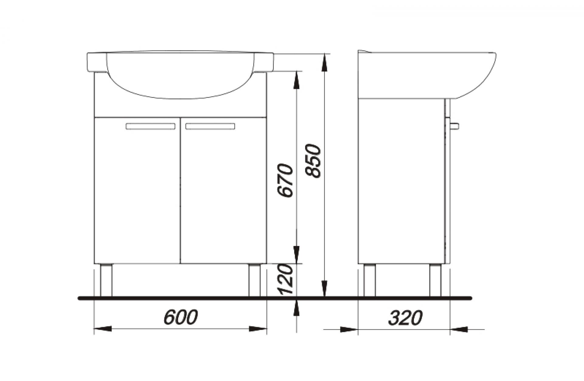 Тумба для раковины 60 см IFO Arret RK0312610000 - фото Geberit (Геберит) Shop