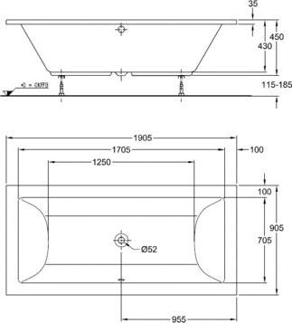 Ванна акриловая Geberit Preciosa II 600395000 - фото Geberit (Геберит) Shop