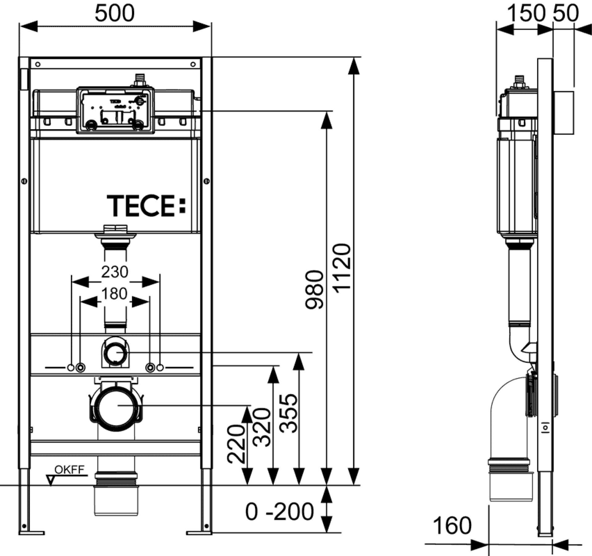 Комплект инсталляции Tece Base K400600 с кнопкой смыва Geberit Acanto 500.600.01.2 безободковый - фото Geberit (Геберит) Shop