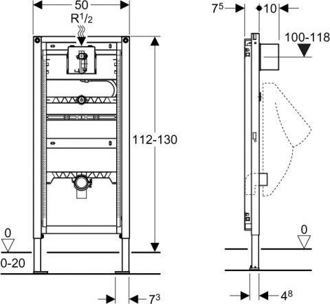 Система инсталляции для писсуаров Geberit Duofix 111.686.00.1 - фото Geberit (Геберит) Shop