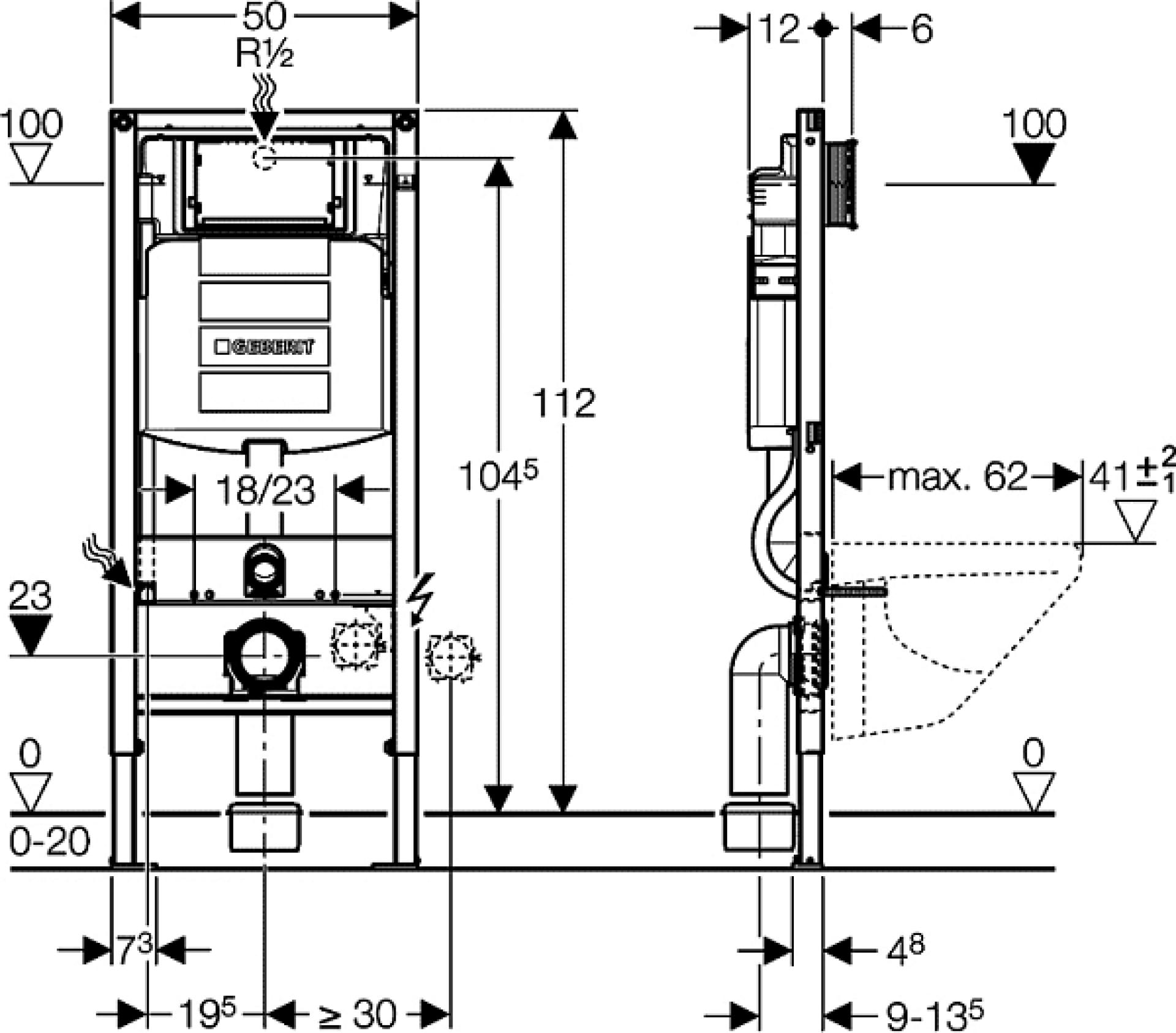 Комплект GEB30011003480 Geberit + beWash Minimal унитаз подвесной безободковый с сиденьем микролифт белый + инсталляция Geberit Duofix + кнопка смыва Geberit Sigma 01 белый + комплект креплений к стене для инсталляций Geberit Duofix - фото Geberit (Геберит) Shop