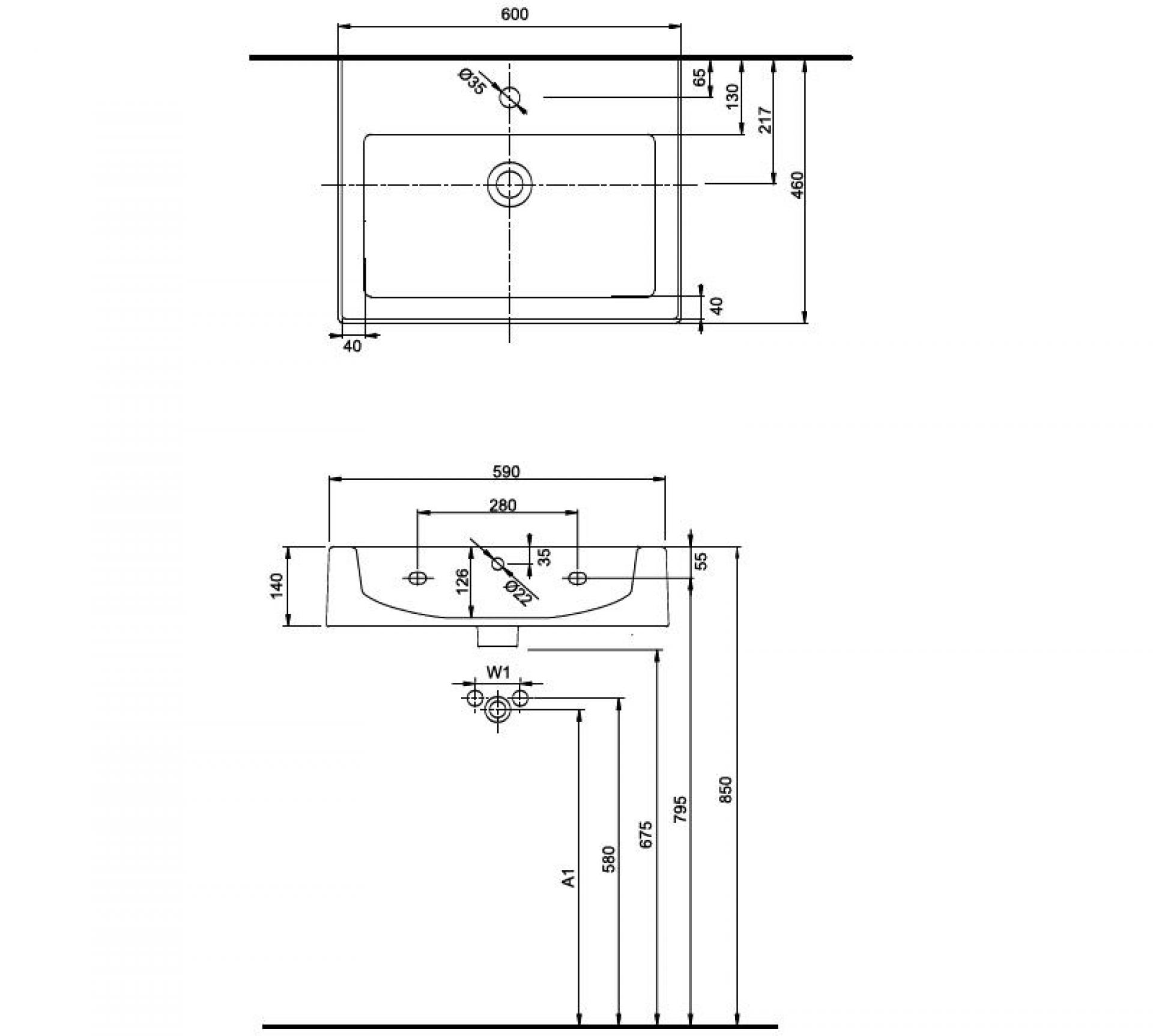 Раковина  60 см IFO Twins RP011160100 - фото Geberit (Геберит) Shop