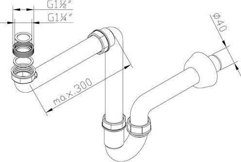 Сифон для раковины Geberit 151.107.11.1 трубчатый - фото Geberit (Геберит) Shop