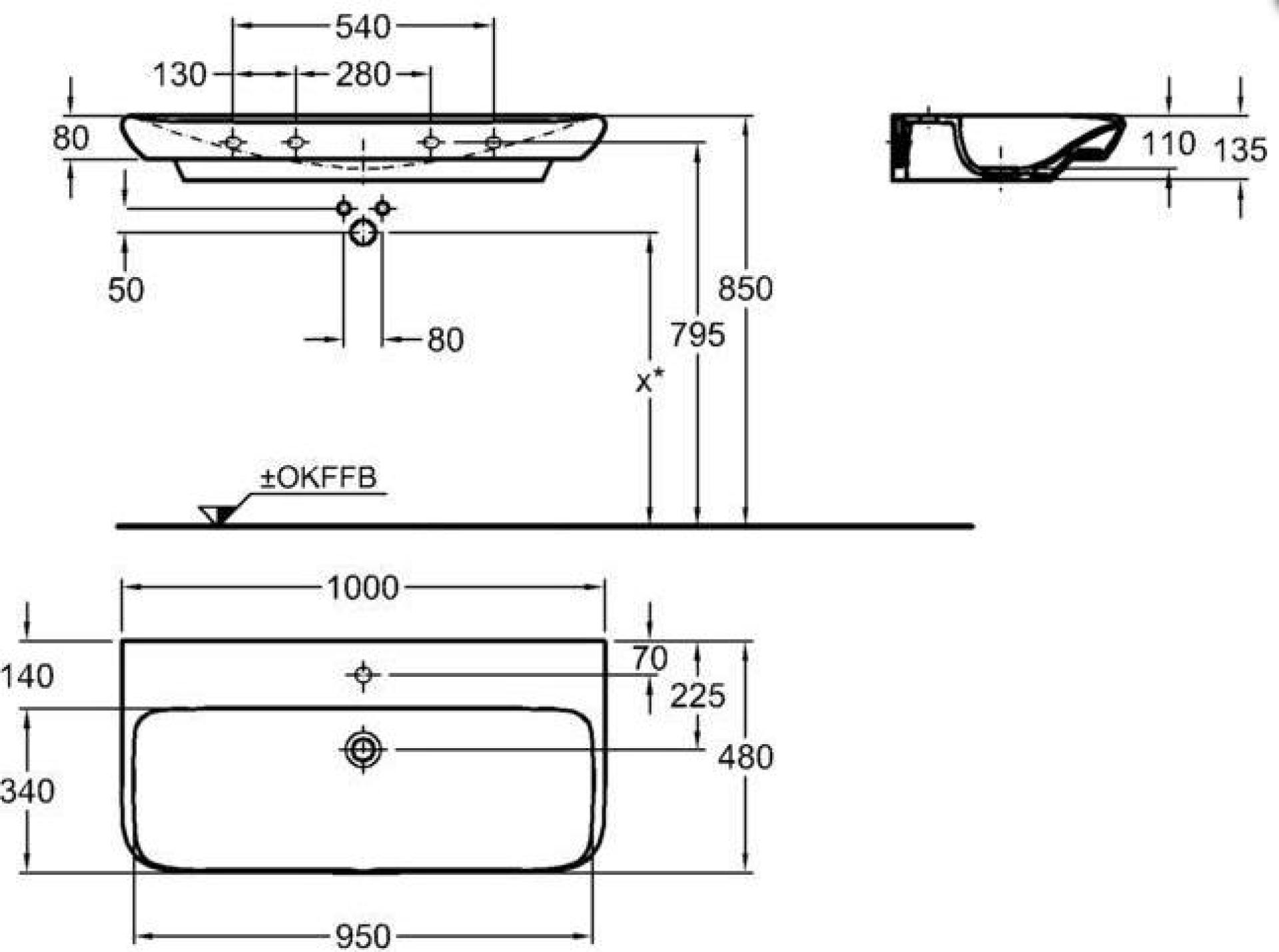 Раковина 100 см Geberit myDay 125400600 - фото Geberit (Геберит) Shop