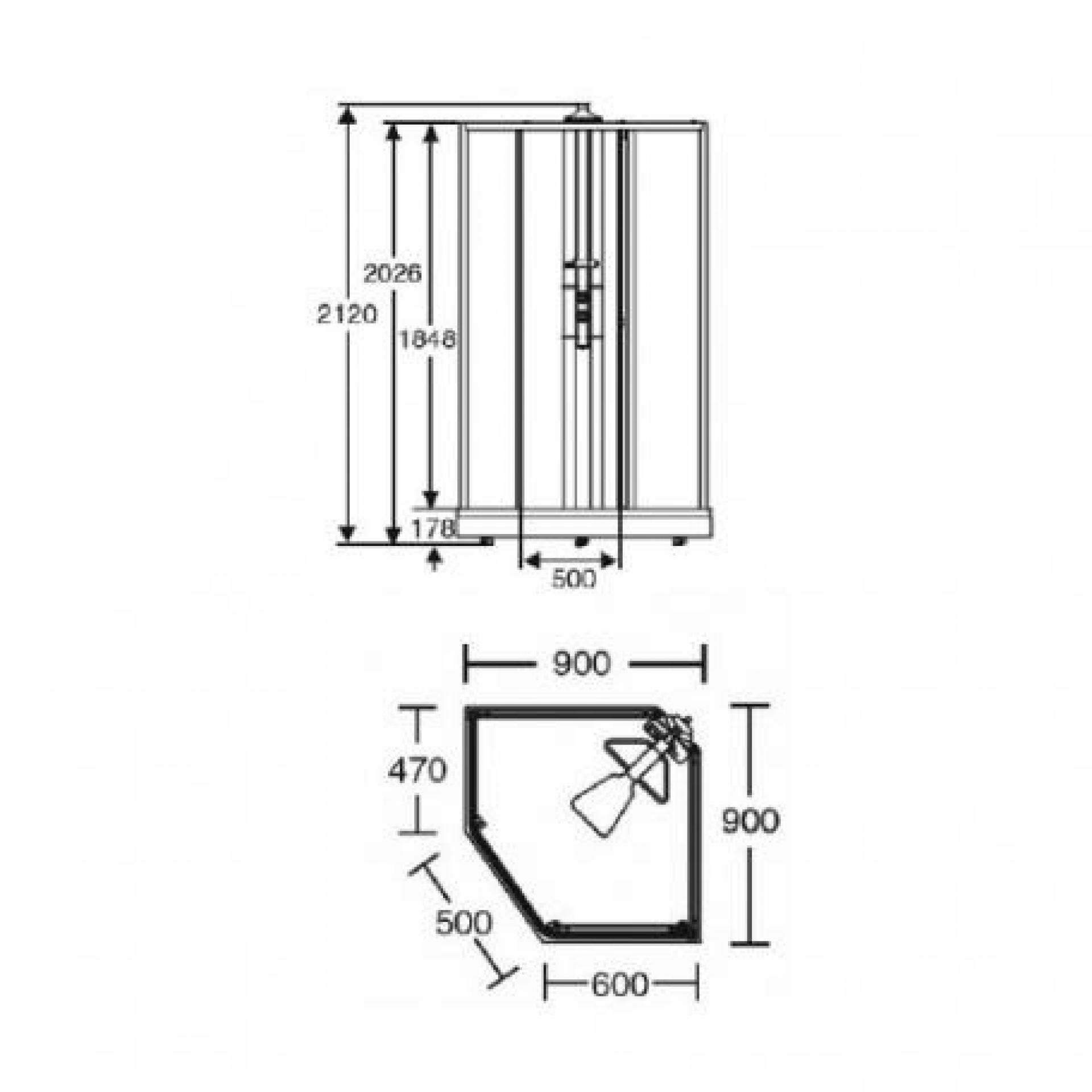 Передняя стенка душевой кабины 90x90 Ido Showerama 8-5 4985023995 белый профиль+ тонированное стекло - фото Geberit (Геберит) Shop