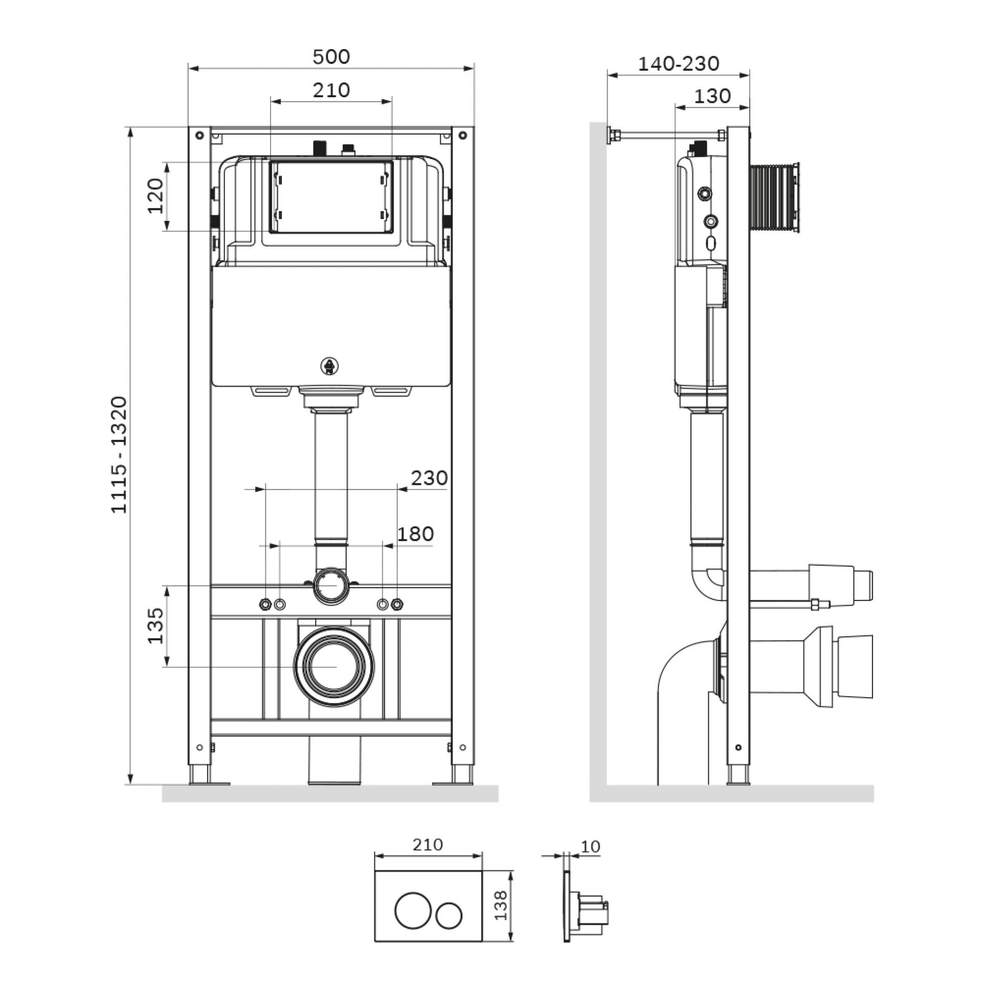 Инсталляция для подвесного унитаза Am.Pm Pro L I012704.9051 с клавишей - фото Geberit (Геберит) Shop