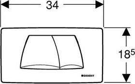 Кнопка смыва Geberit Twinline 30 115.888.11.1, белый - фото Geberit (Геберит) Shop