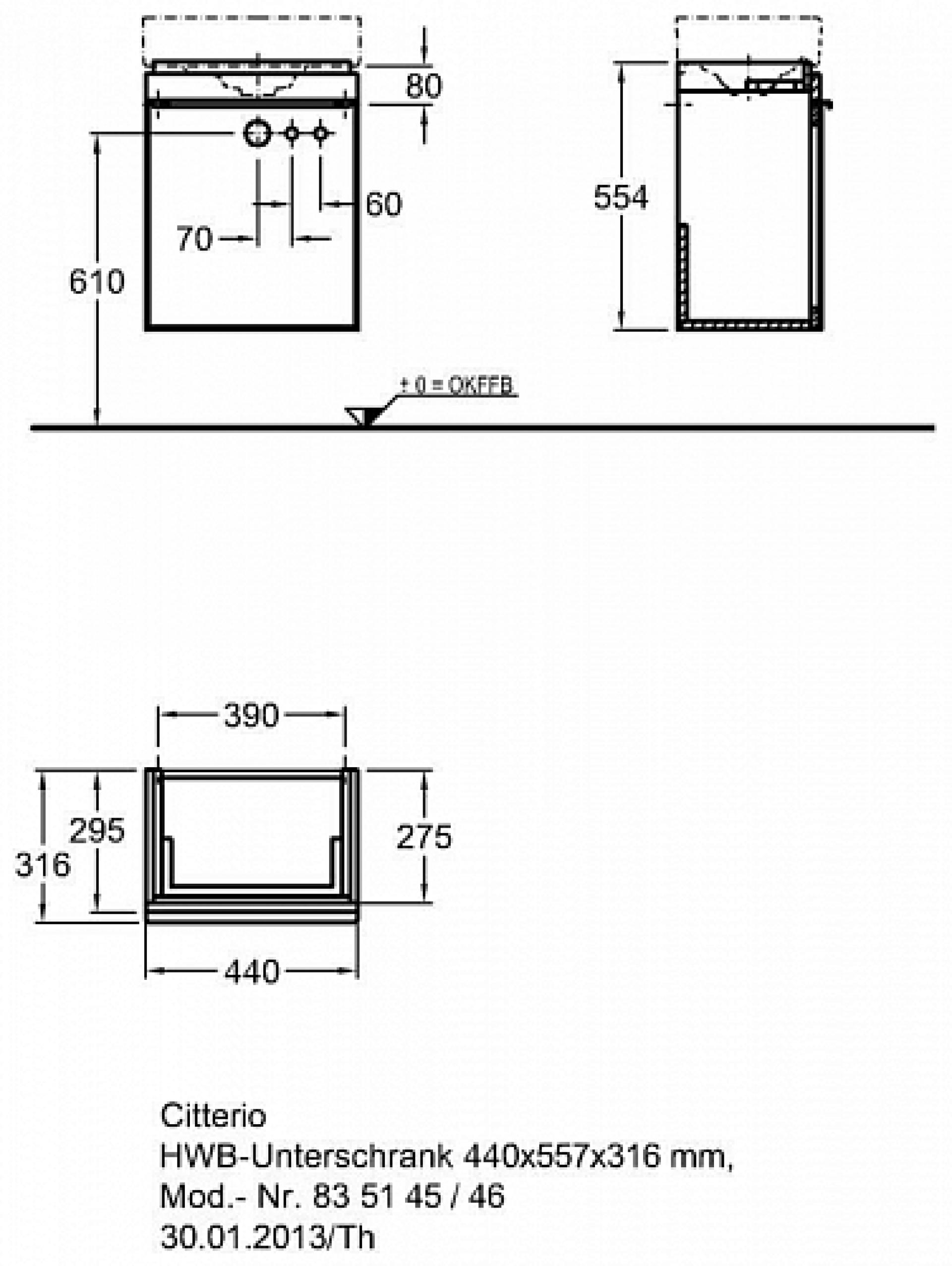 Тумба под раковину 44 см Geberit Citterio 500.555.JI.1 - фото Geberit (Геберит) Shop