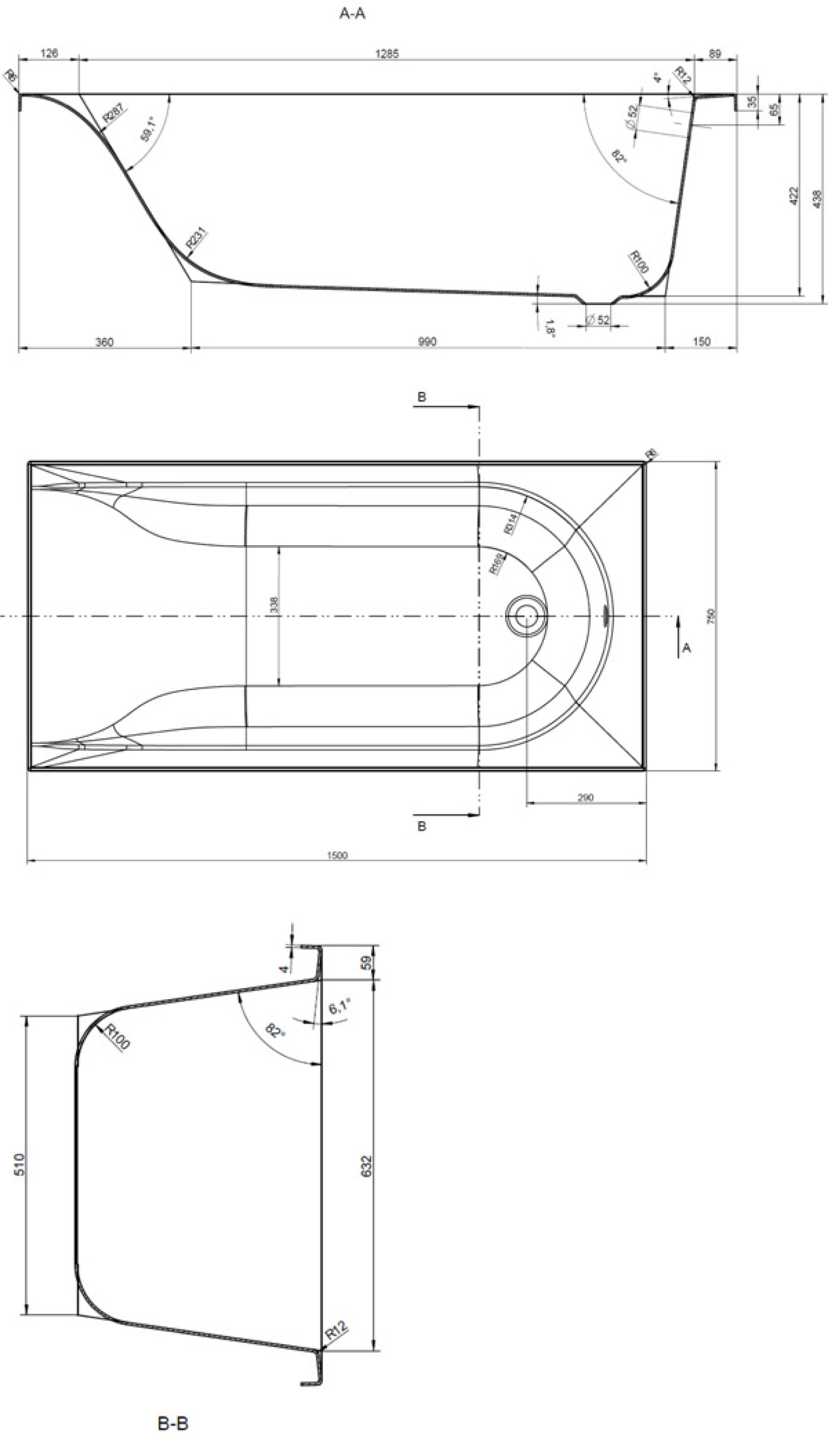 Ванна акриловая 150x75 IFO Varma  BA30170100 - фото Geberit (Геберит) Shop