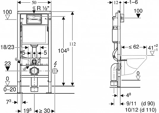 Комплект инсталляция Geberit Duofix 458.124.21.5 + унитаз San More Ispirare SMT971902 с сиденьем микролифт - фото Geberit (Геберит) Shop