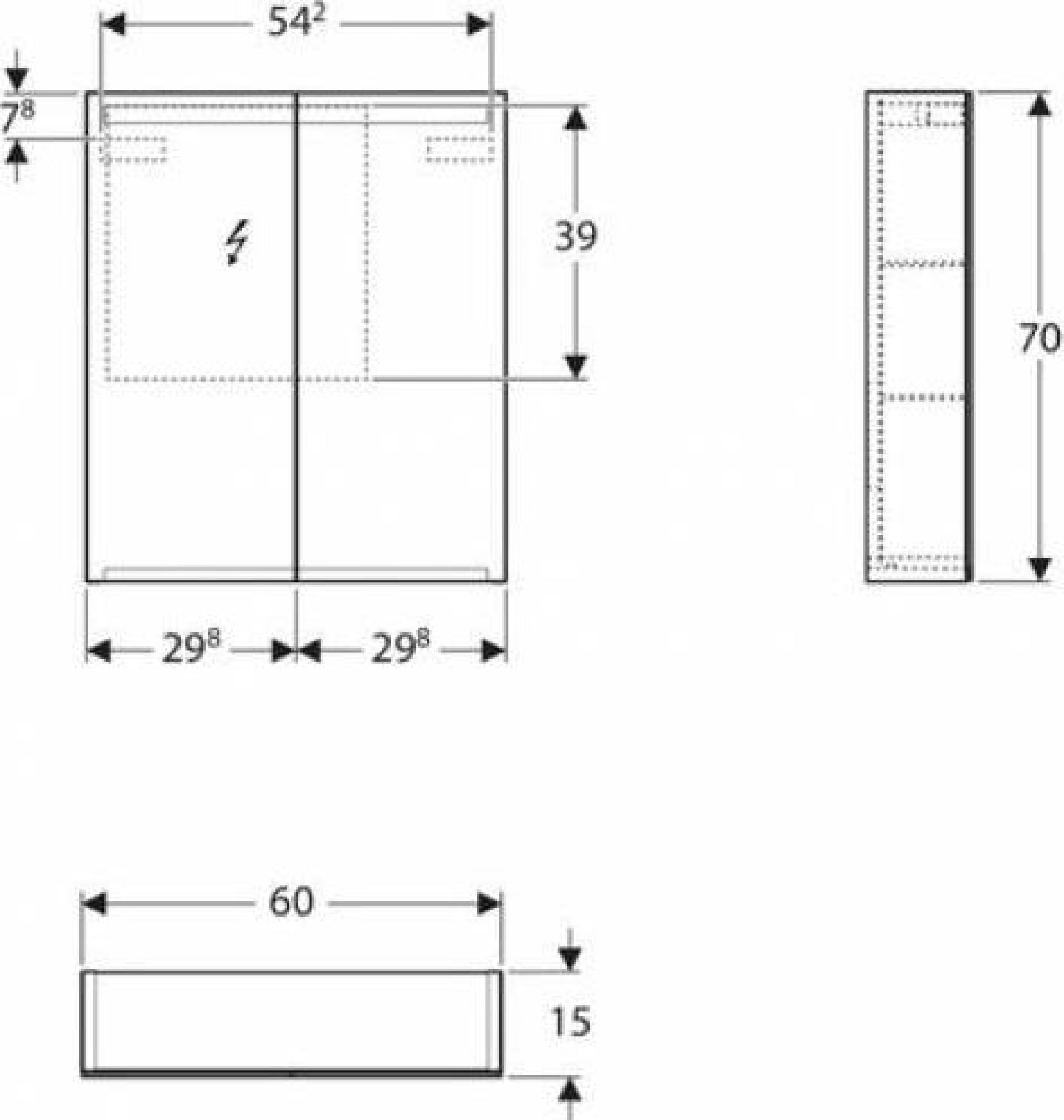 Зеркальный шкаф с подсветкой 60 см Geberit Option 500.582.00.1 (уцененный товар) - фото Geberit (Геберит) Shop