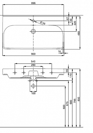 Раковина 90 см IFO Grandy RP211900100 - фото Geberit (Геберит) Shop