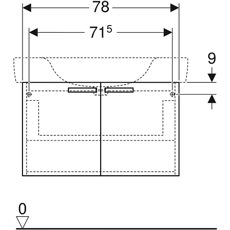 Тумба для комплекта 78 см Geberit Renova Compact 879080000, белый - фото Geberit (Геберит) Shop