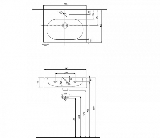 Раковина 60 см IFO Twins RP011160200 - фото Geberit (Геберит) Shop