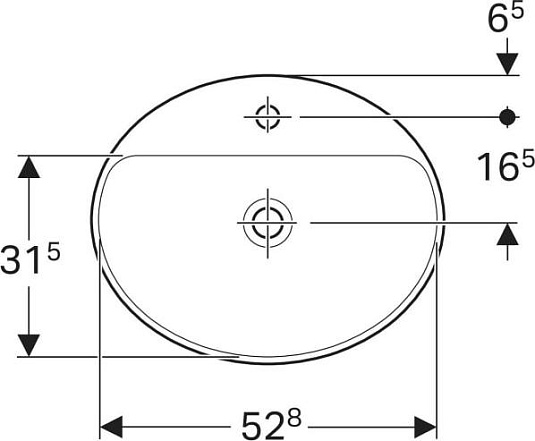 Раковина 55 см Geberit VariForm 500.722.01.2 - фото Geberit (Геберит) Shop