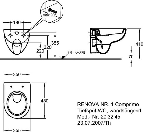 Подвесной унитаз Geberit Renova Nr.1 Comprimo 203245000 - фото Geberit (Геберит) Shop