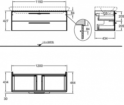 Тумба под раковину 120 см Geberit It! 819130000 - фото Geberit (Геберит) Shop