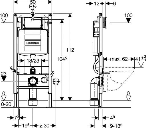 Комплект GEB30021783436 Geberit + beWash Metison подвесной унитаз быстросъёмным сиденьем микролифт + инсталляция Geberit Duofix + кнопка смыва Geberit Sigma 01 хром + креплений к стене для инсталляций Geberit Duofix - фото Geberit (Геберит) Shop