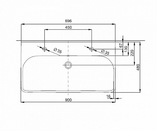 Раковина 90 см IFO Grandy RP211902100 - фото Geberit (Геберит) Shop