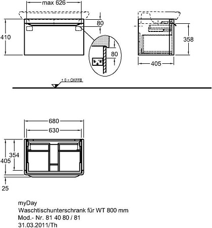 Мебель для ванной Geberit myDay 70, белый - фото Geberit (Геберит) Shop