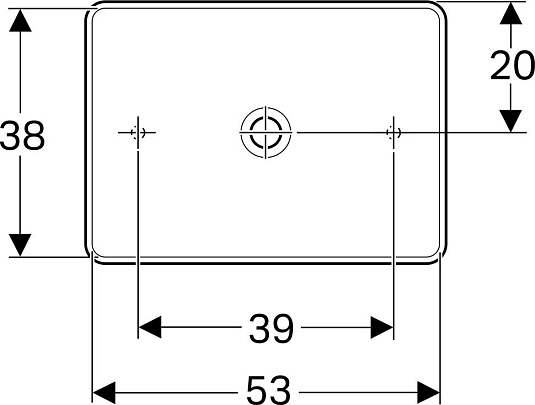 Раковина накладная 40x55 см Geberit VariForm 500.779.01.2 без отверстия перелива - фото Geberit (Геберит) Shop