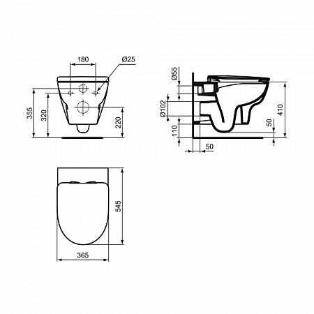 Подвесной унитаз Ideal Standard Esedra T365701 с крышкой-сиденьем микролифт - фото Geberit (Геберит) Shop